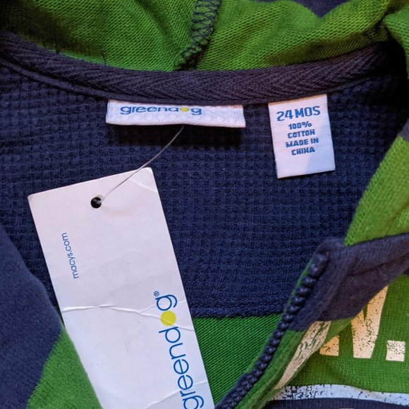 [KIDS 2/$30] NWT Baby Boy (24M) - GREENDOG Striped Zip-Up Hoodie - Picture 5 of 6